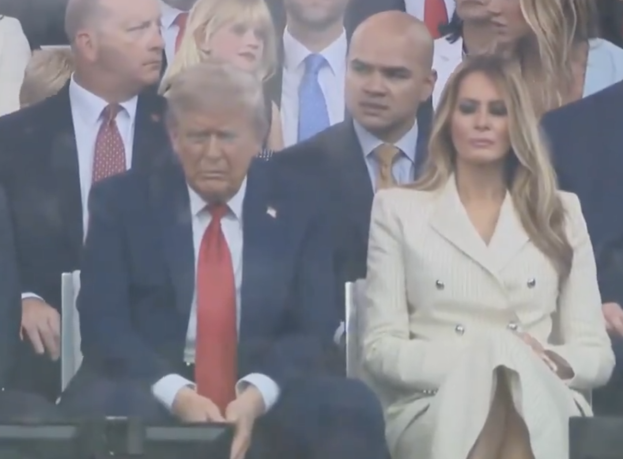 People Can’t Believe Their Eyes After Trump Appears To Fall Asleep During Own Military Parade